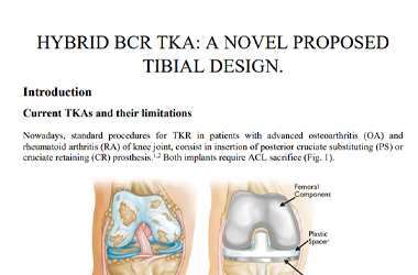 Hybrid BCR TKA Publication by Dr Tarabichi