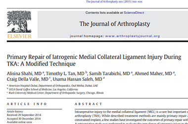 Primary repair of latrogenic Publication by Dr Samih Tarabichi