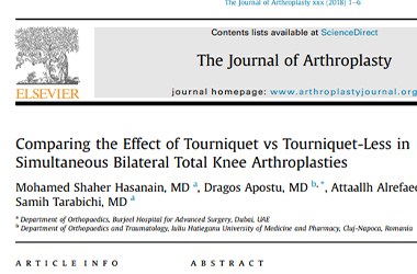 Tourniquet vs tourniquet less publication by Dr Tarabichi