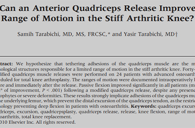 anterior quadriceps release Publication by Dr samih tarabichi