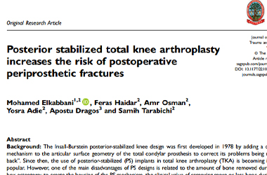 posterior stabilized total knee arthroplasty Publication by Dr Samih Tarabichi